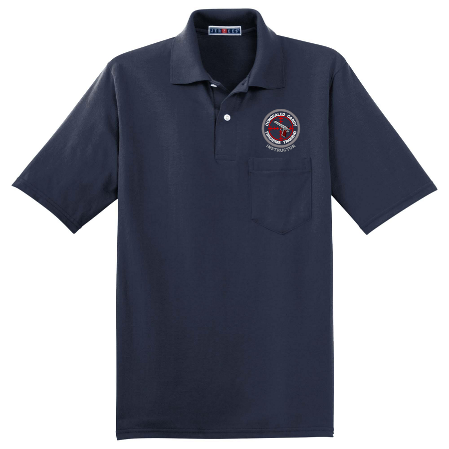 Concealed Carry Firearms Training Instructor Embroidered Pocket Polo (image for) Concealed Carry Firearms Training Instructor Embroidered Pocket Polo